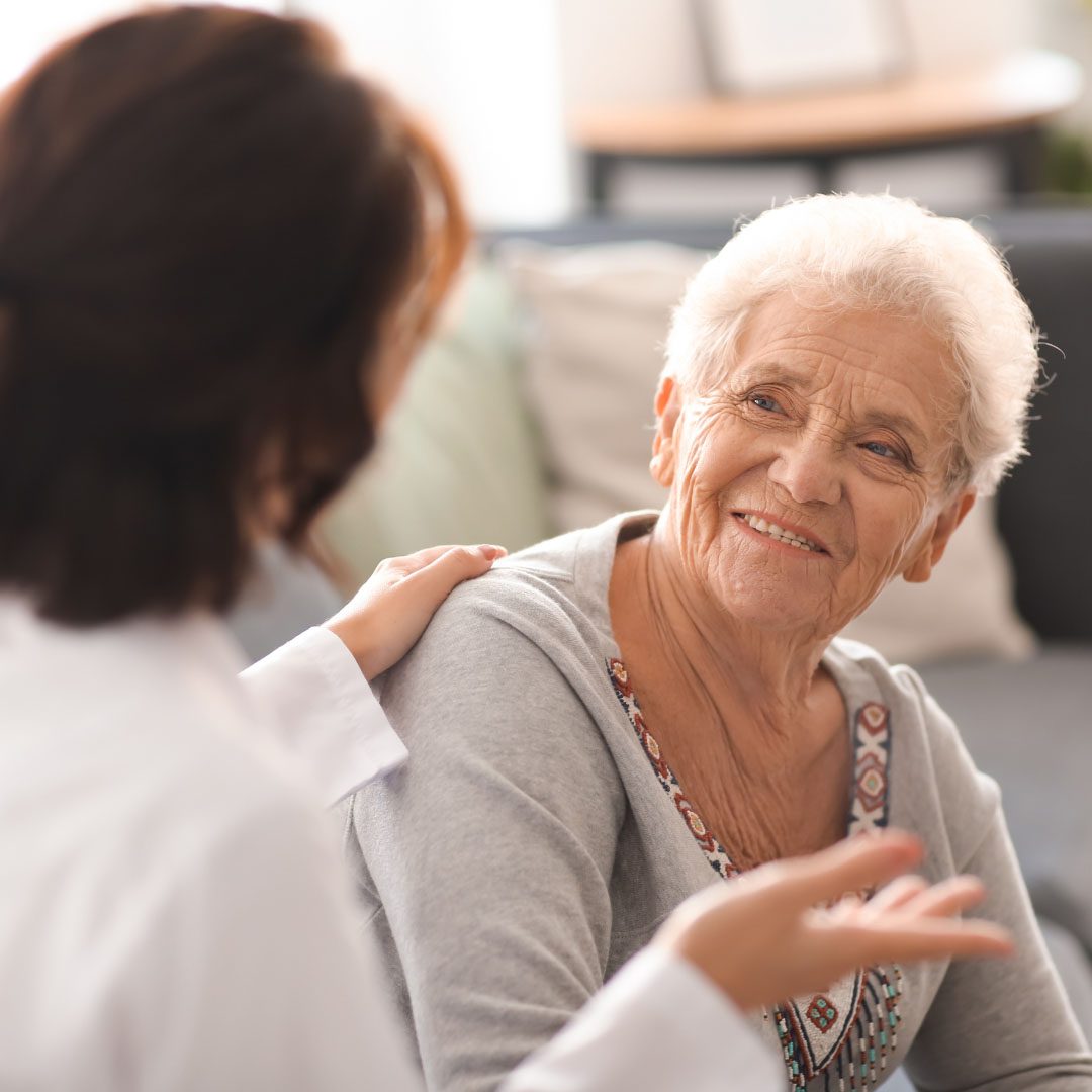 Elderly woman at a doctor appointment